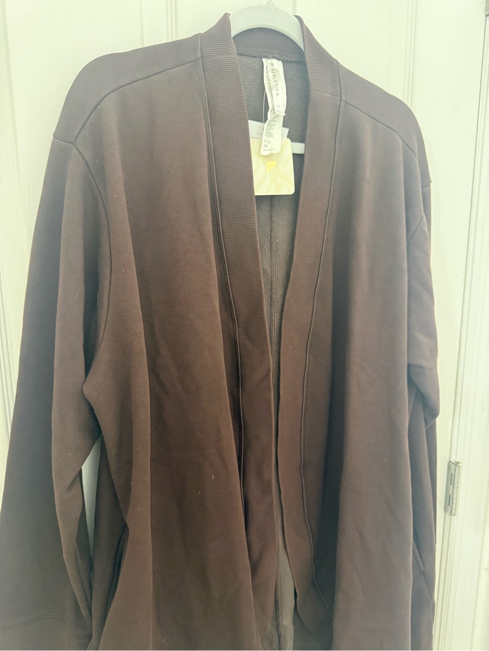 Fabletics fleece long cardigan. Brown. Size 2x. NWT